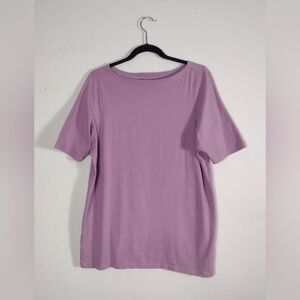 Universal Standard Bella Boatneck Pima Cotton T-Shirt Purple Size S 14-16